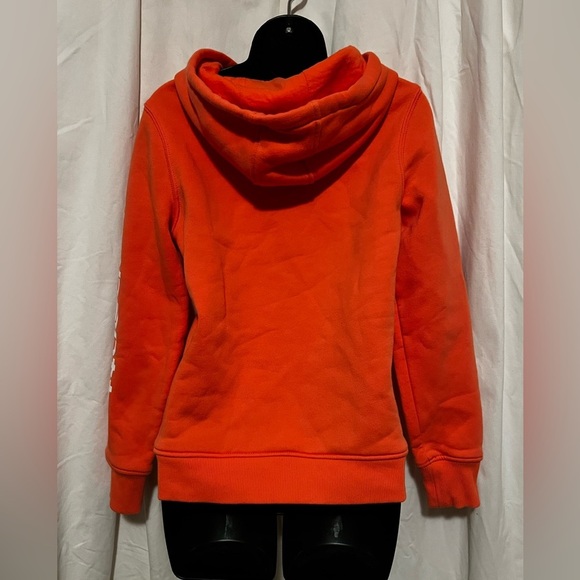Women's/Unisex Carhartt Relaxed Fit XS Orange/White Hoodie Pullover NWOT - Picture 3 of 5